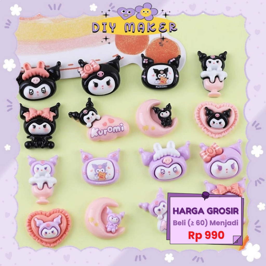 

DM Stiker 3D Resin Clay Per Pcs DIY Kuromi Purple Lucu Imut Buat Dekor / Stiker Mainan Tempel 3D-010
