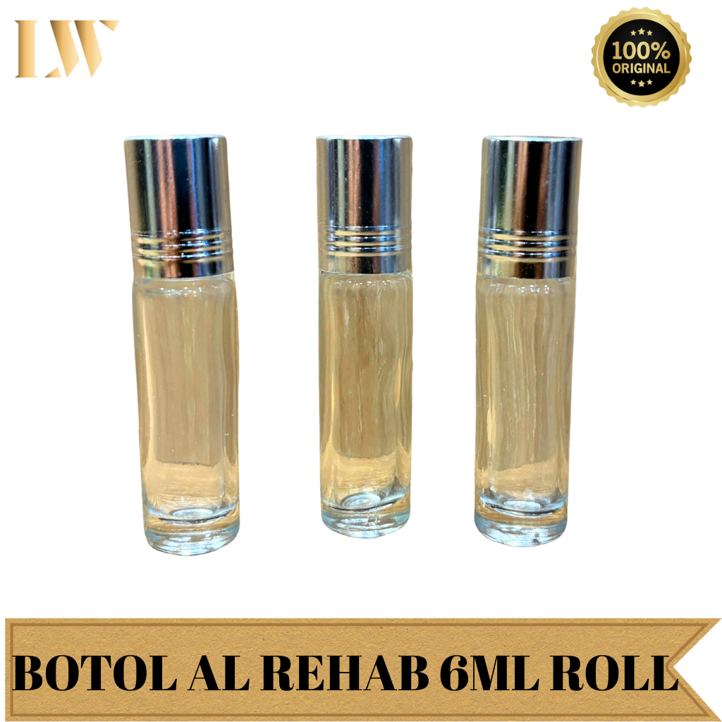 (PERLUSIN) Botol Al Rehab 6ml Roll On Travelsize Tutup Silver