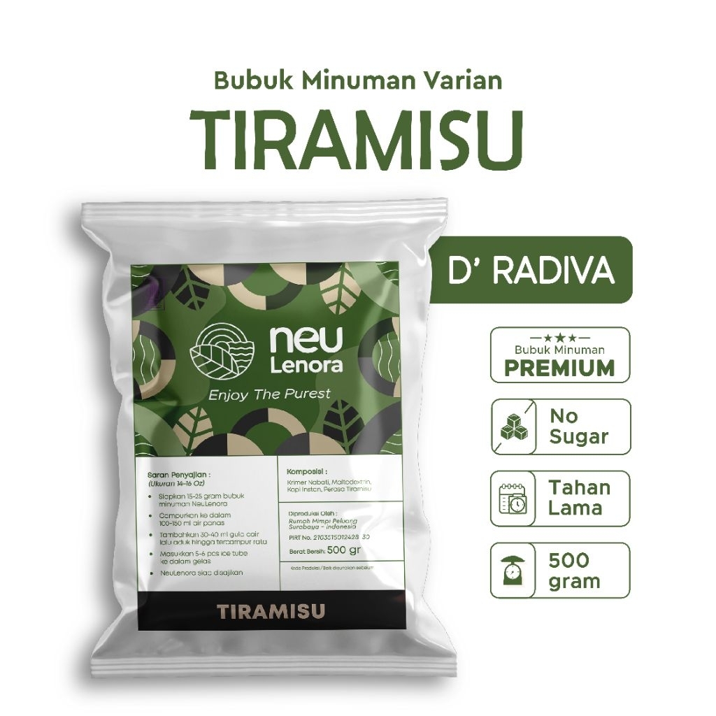 

Bubuk Minuman TIRAMISU Neulenora 500gram - Powder Drink Plain