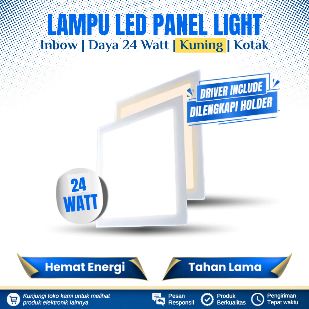 LAMPU DOWNLIGHT LED INBOW 24 WATT KOTAK CAHAYA KUNING LAMPU LED PANEL LIGHT 24 WATT INBOW KOTAK