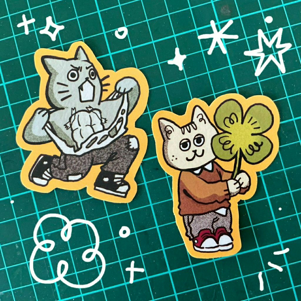 

STICKER!!! Kucing Alpha dan Kucing Good Luck! wantusike
