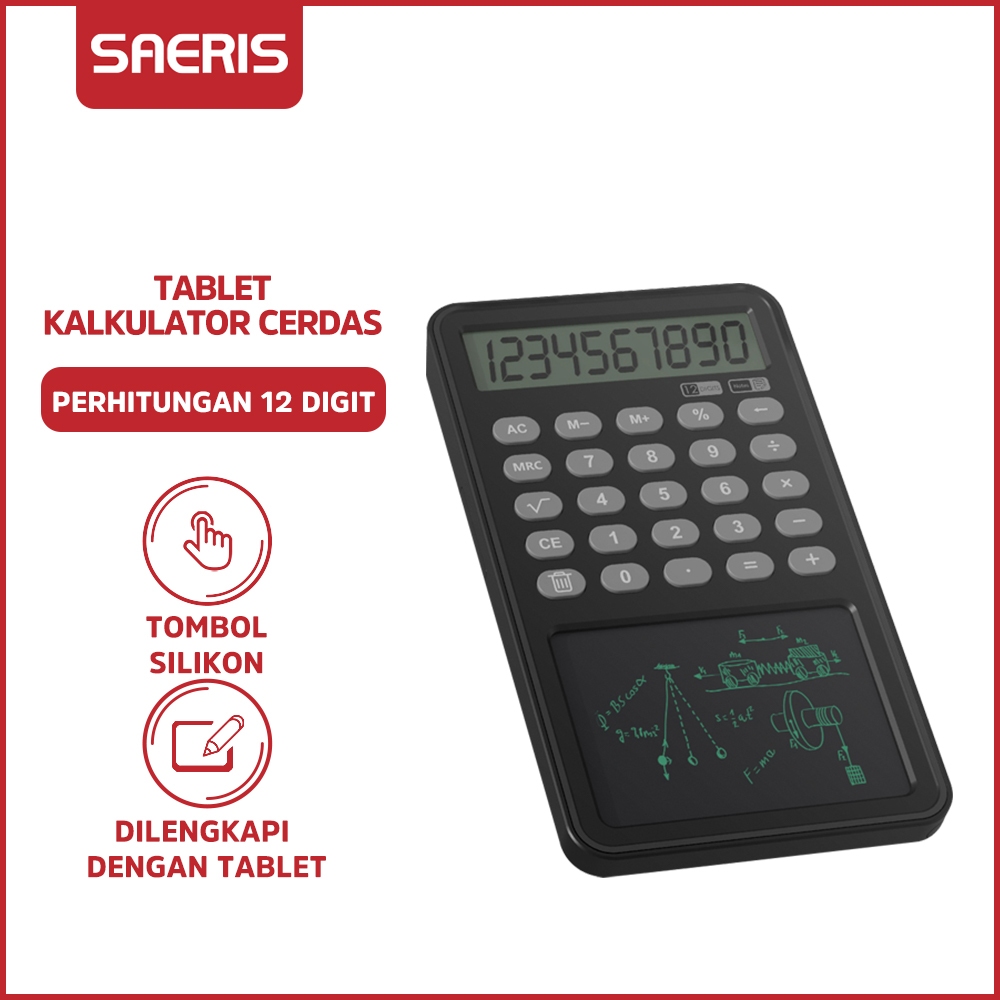 

SAERIS Papan Tulis Kalkulator Digital LCD Tipis 160mm Pena Tersembunyi Untuk Kantor Sekolah