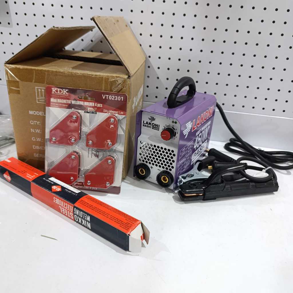PAKET Mesin Las Lakoni Mesin Las Inverter Lakoni 450watt Basic 124ix + Kawat Las + Welding Holder se