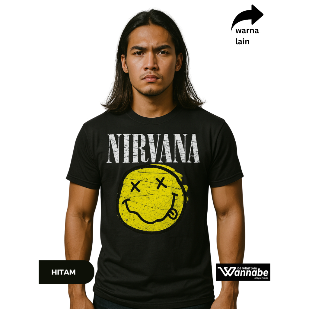 Kaos Band NIRVANA Dewasa S–7XL Jumbo & Anak Usia 2–13 Tahun | Katun Combed Premium 12 Warna