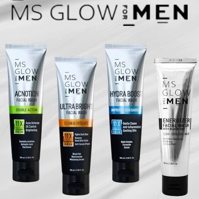 MS GLOW FOR MEN FACIALWASH - Sabun Pembersih Wajah Ms Glow Men 100ml - Masker Wajah Pria 3in1