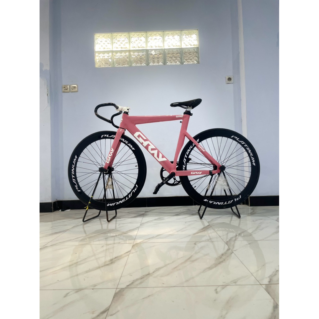 Sepeda fixie Gray Pink velg stiker request
