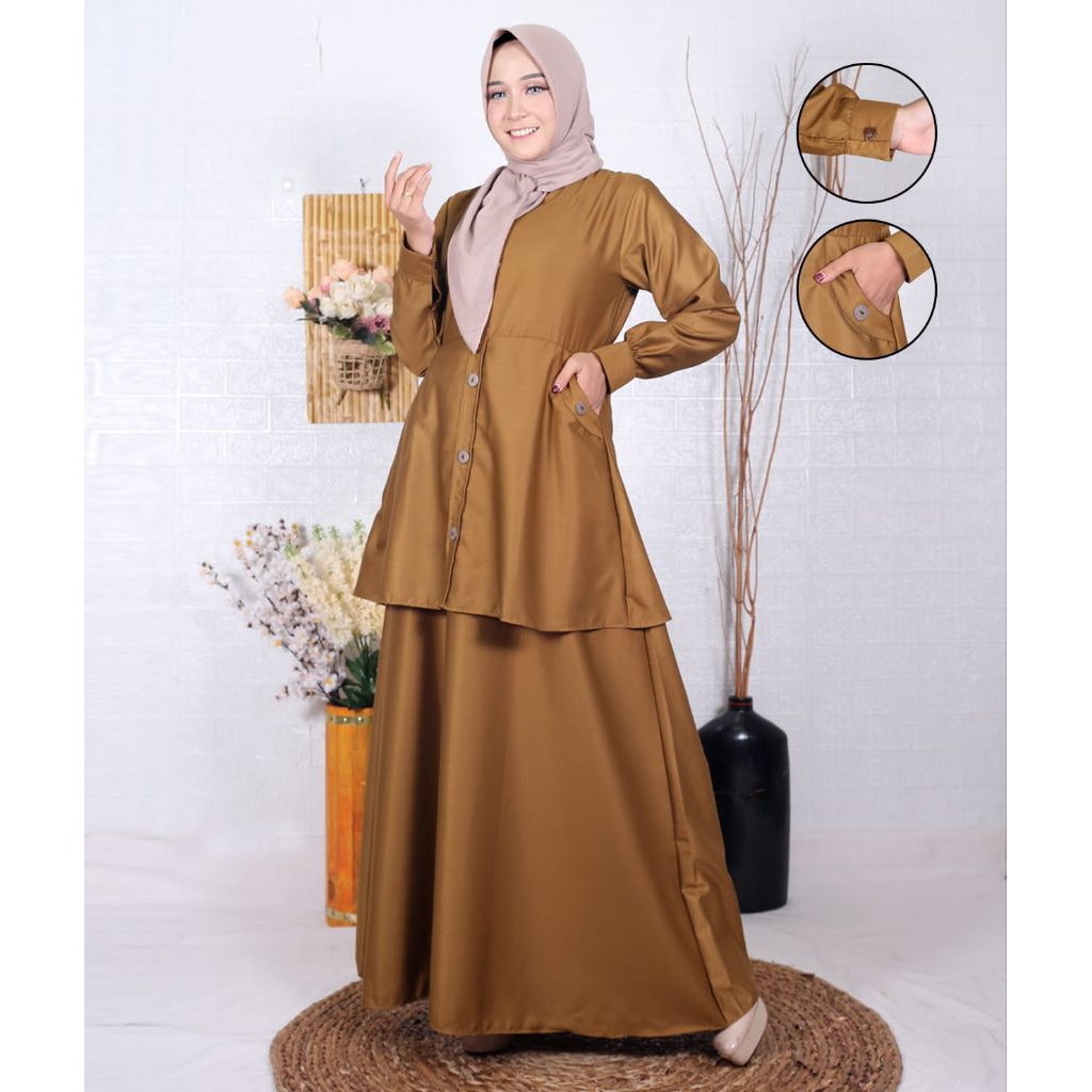 Gamis Muslim Two Piece Seragaman Pemda