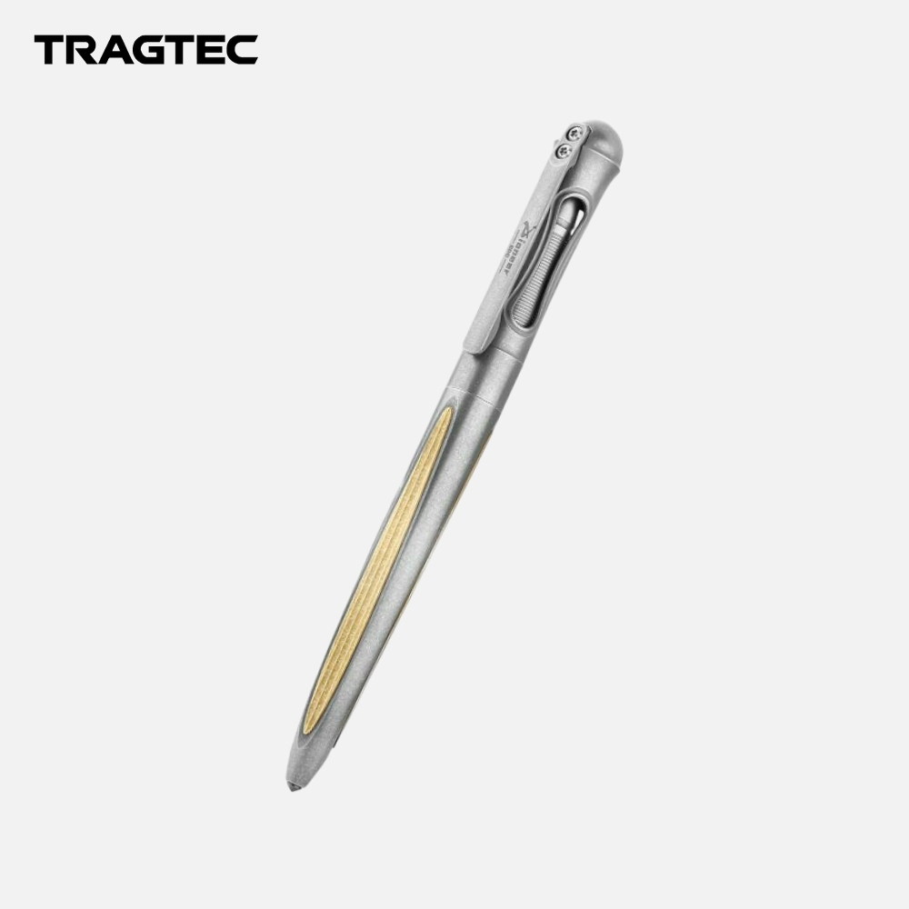 

TRAGTEC Titanium Brass Ballpoint Pen Pocket Clip EDC Pen Tungsten Tip Alat Tulis Pulpen ID0110