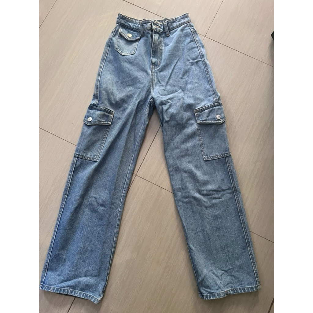 preloved ckey jeans cargo highwaist