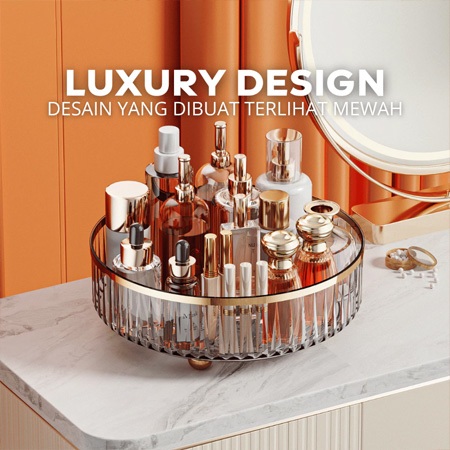 Rak Kosmetik Aesthetic Tempat Make Up - Amber Gold Aesthetic Tray Minum