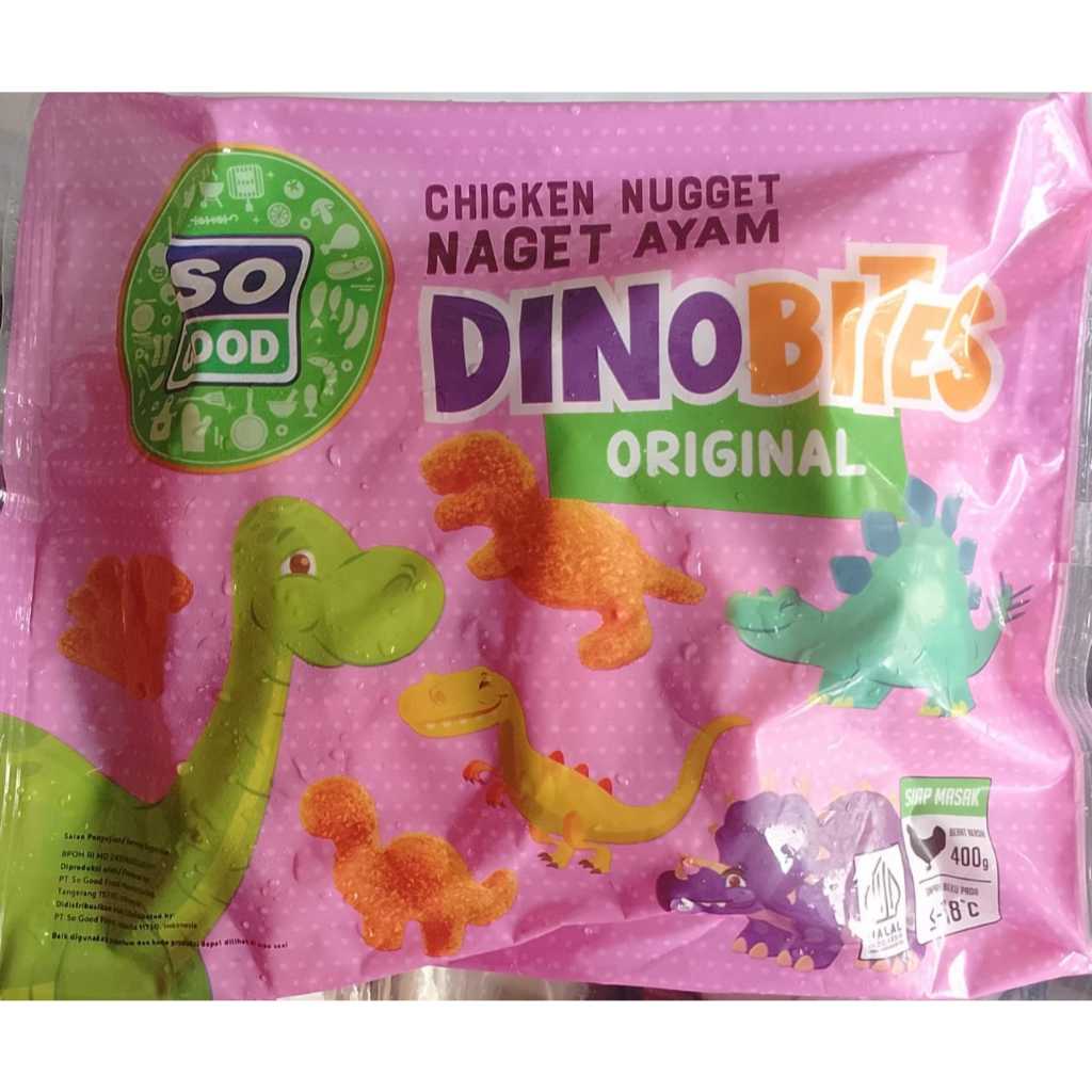 

SO GOOD DINO BITES chicken nugget 400gr Harga Promo