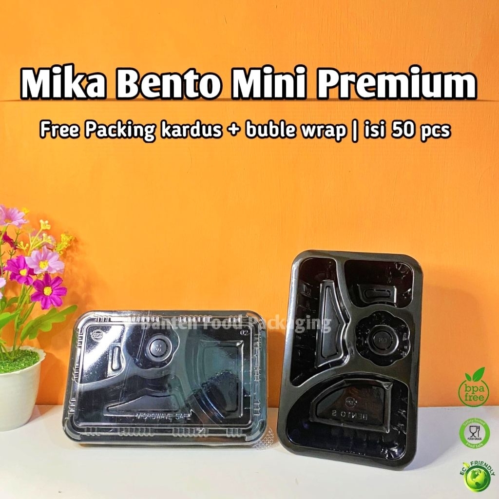 (50SET) Mika Bento Mini (s)  Pemium | Tempat makan Bento Sekat 4 I Mika box bento