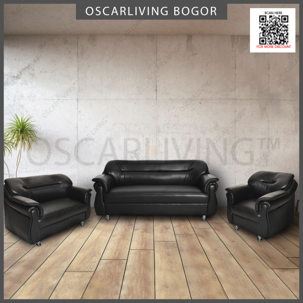 Sofa OLC  Xena 321 Seater Black [Khusus Jabodetabek]