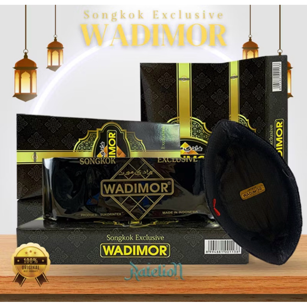 Peci Wadimor AC ORIGINAL Tinggi 7 8 9 10 Cm Songkok Solat Hitam Pria Dewasa Kopiah Sholat Anak Laki 