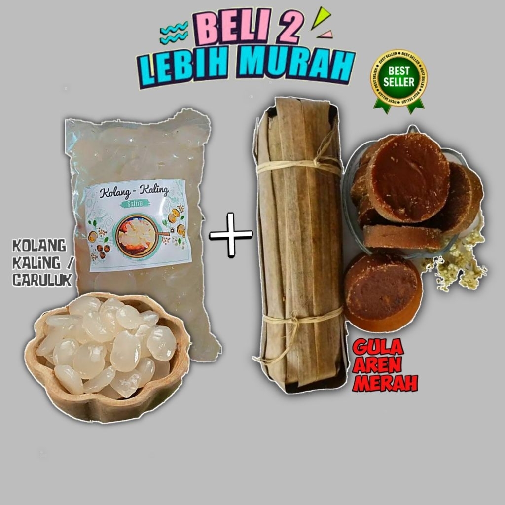 

BUNDLING Kolang kaling & Gula aren merah asli 1kg