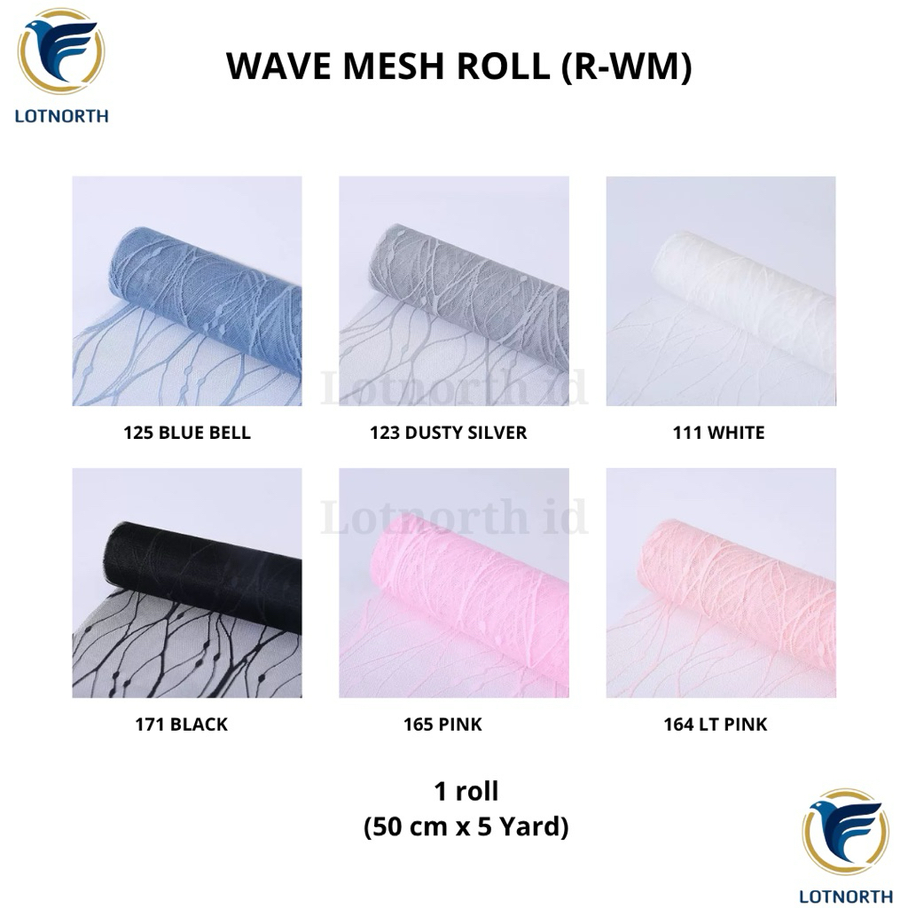 

[1 Roll] R-WM / Roll 50 cm x 5 Yard / Tile Garis / Kertas Buket Bunga / Roll Wave Mesh / Kertas Bunga Buket Gulungan Motif Ombak Bergelombang Volume Bouquet/ Flower Paper Craft / Kertas Celopen / Plastik Bunga