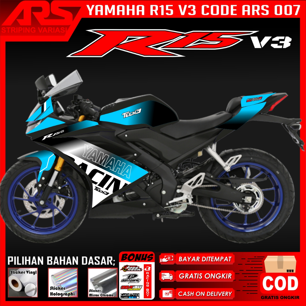 STRIPING YAMAHA R15 V3 SEMIFULL MOTIF 9 LIVERY 2024 / YAMAHA R15 / V3 /R15 / STRIPING / CODE ARS 007