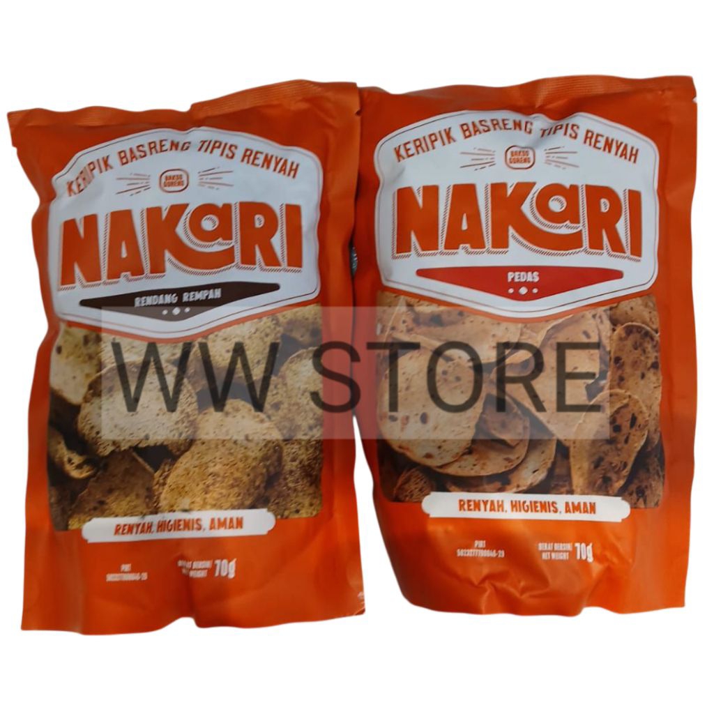 

Keripik BASRENG TIPIS RENYAH NAKaRI rasa Pedas / Rendang Rempah 70g
