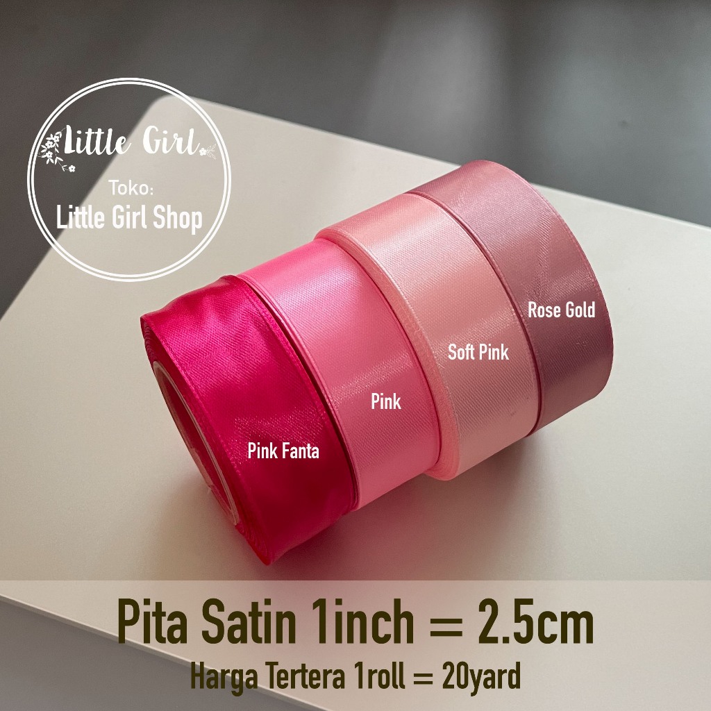 

Pita Satin 1inch - Pita Roll 2.5cm - Pita Kado - Pita Lilit - Pita Merah - Pita Hampers Parcel - Little Girl Shop