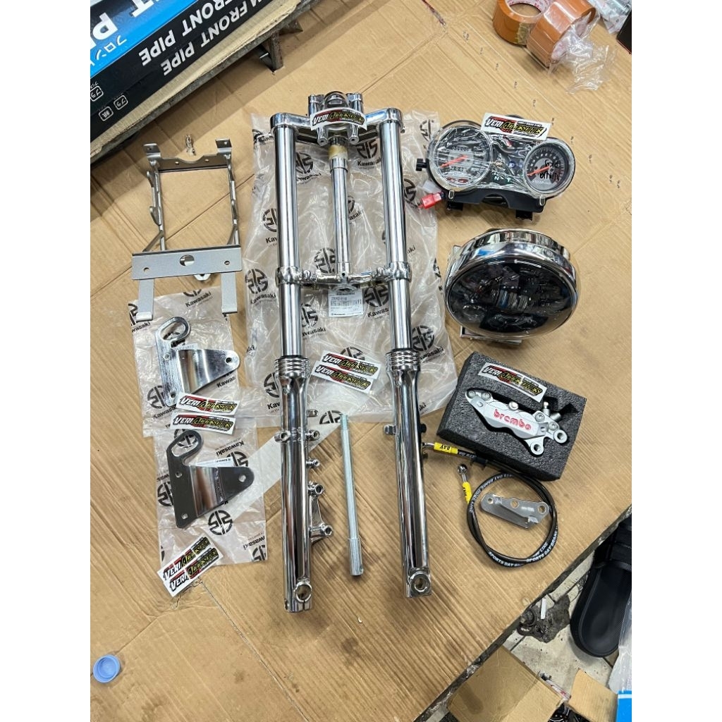 Paket shock depan ninja r ss rr rx king full crome celup terbaik