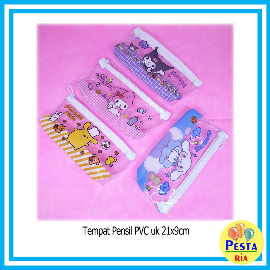 

Murah!! (1Pcs) Tempat Pensil PVC Jaring Sanrio Lotso, tempat pensil lucu, tempat pensil transparan, pouch serbaguna