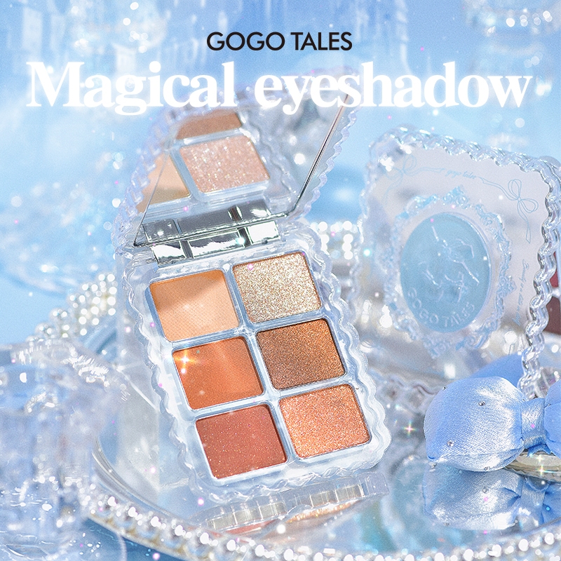 [BARU]GOGO TALES Magic EyeshadowGems Matte Eyeshadow Palette 6 Warna Glitter Natural Look Glamour un