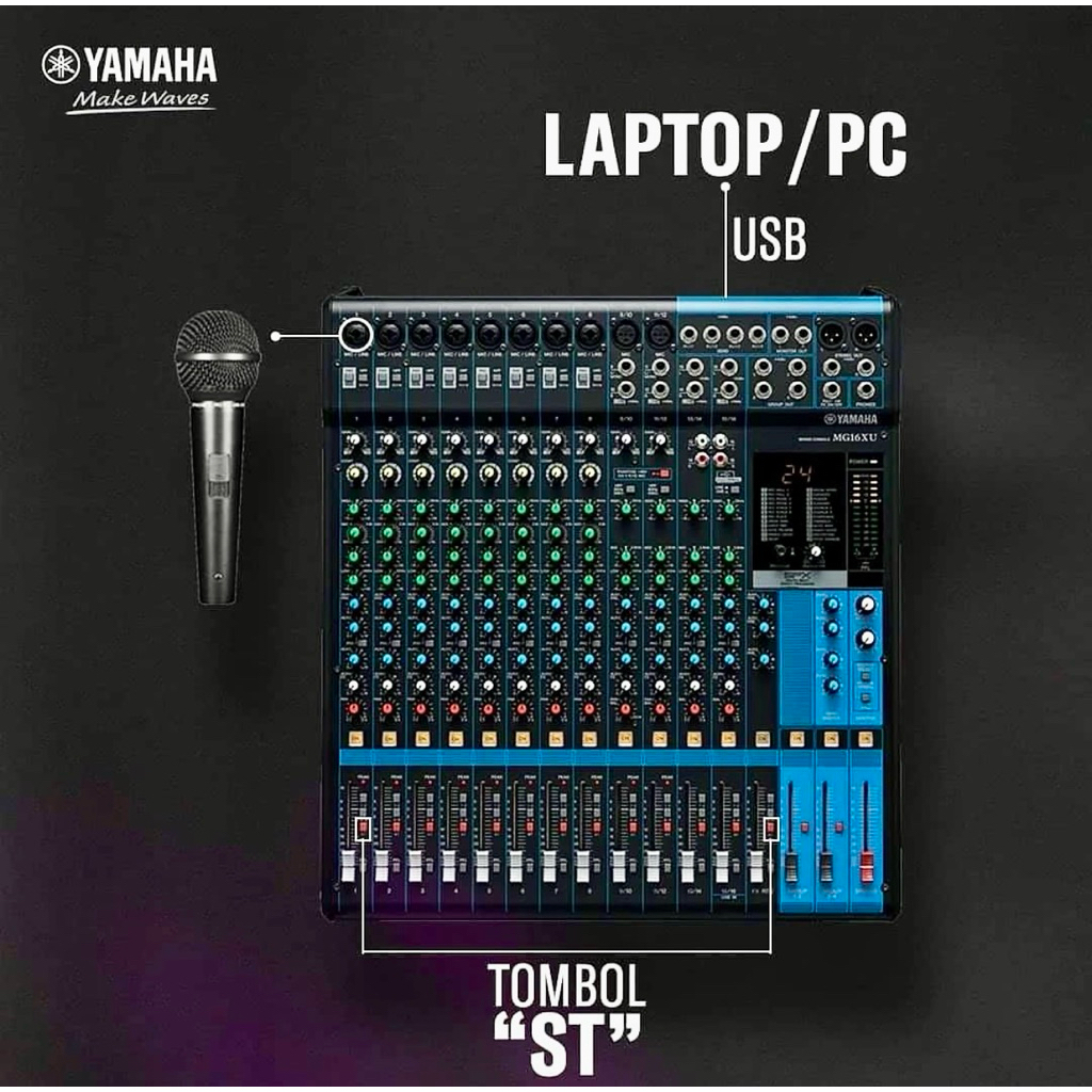 MIXER YAMAHA MG16XU ORIGINAL 16 CHANNEL COMPRES / Mixer Yamaha 16 channel Original MG16XU ORIGINAL