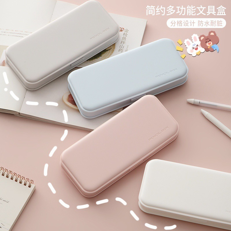 

Tempat Pensil / Pensil Case Aesthetic Korean Style Polos Portabel Bahan Plastik Tebal