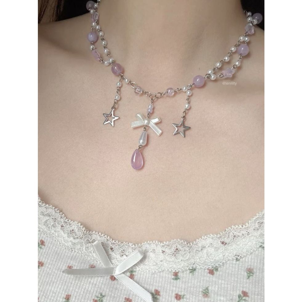 Chic Celestrialcore Grunge Necklace With Star Of Sirius Pandent Grunge Fairycore Necklace