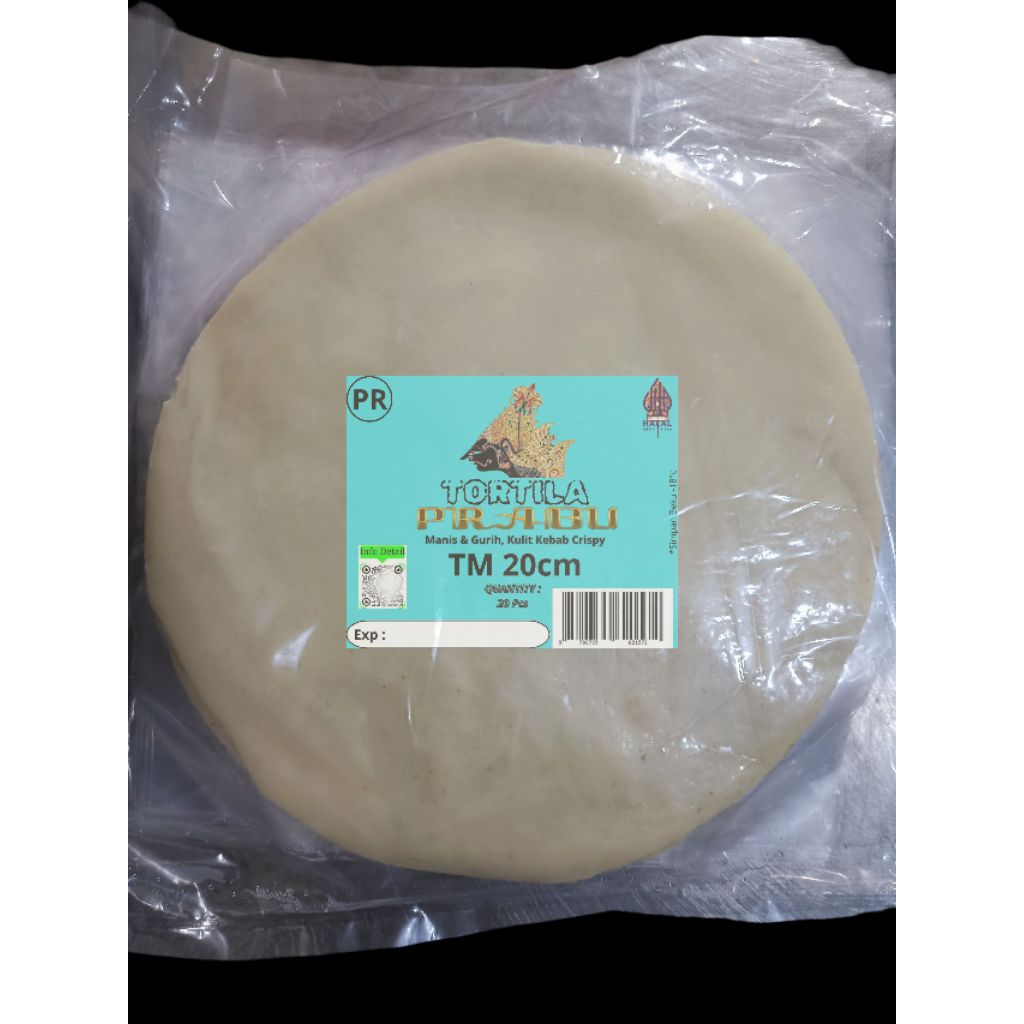

(20 lembar) Tortila / Tortilla / Kulit Kebab Crispy "PRABU" TM 20cm