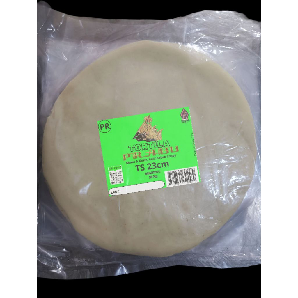 

(20 Lembar) Tortila / Tortilla / Kulit Kebab Crispy "PRABU" TS 23cm