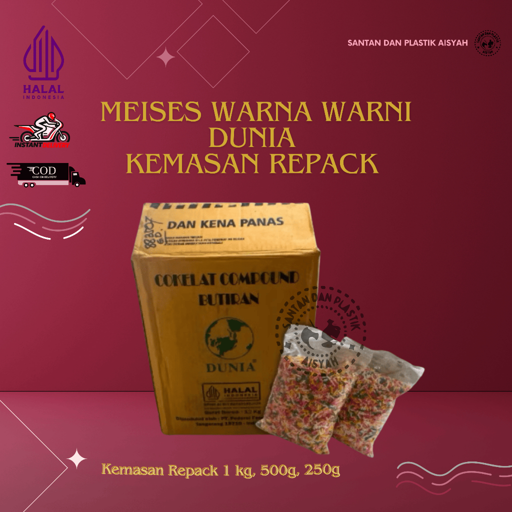 

MEISES DUNIA WARNA-WARNI (KEMASAN REPACK 1 kg, 500 g, 250 g)