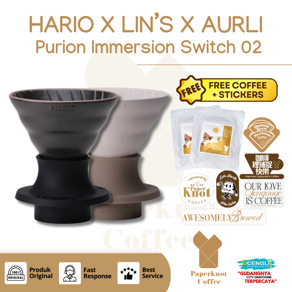 [Limited Item] Dripper Kopi Hario switch Purion x Lin’s ceramic Studio x Aurli Immersion size 02 Lim