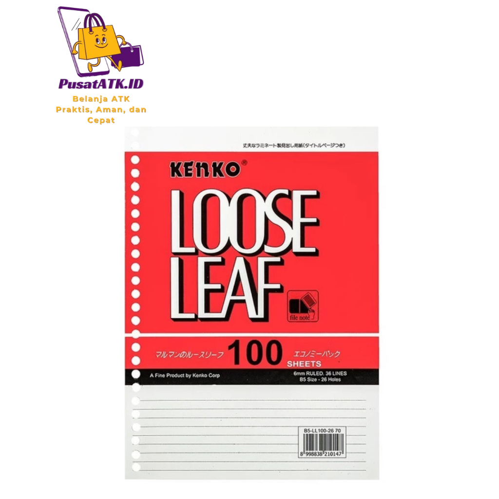 

KENKO LOOSE LEAF B5/ ISI BINDER ISI 100 LEMBAR