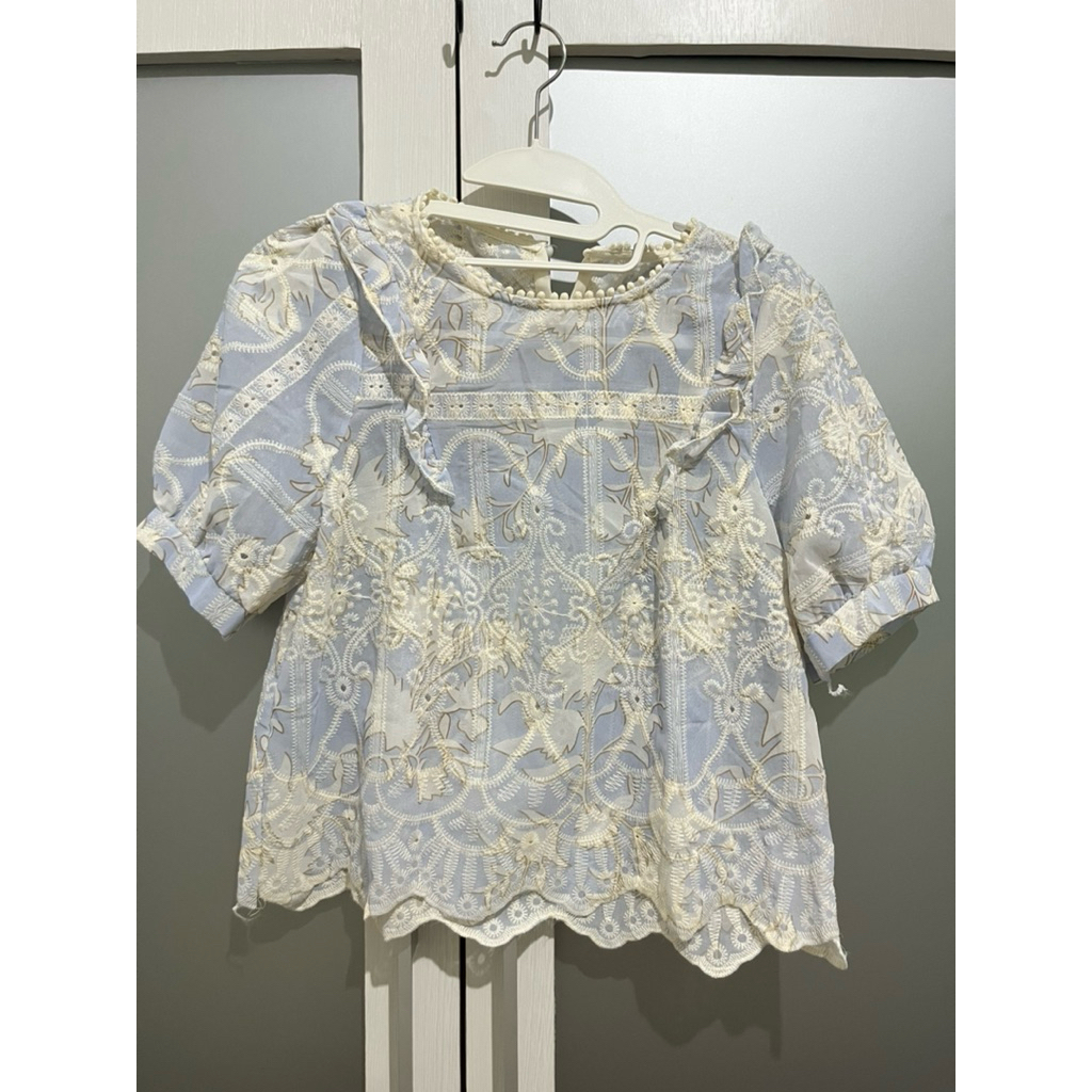 NEW Atasan Blouse Renda Motif Batik Bunga