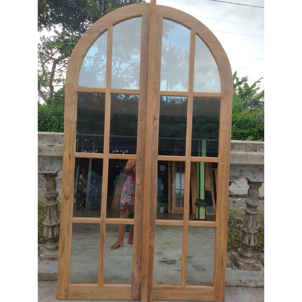 paket kusen dan jendela lengkung kayu jati