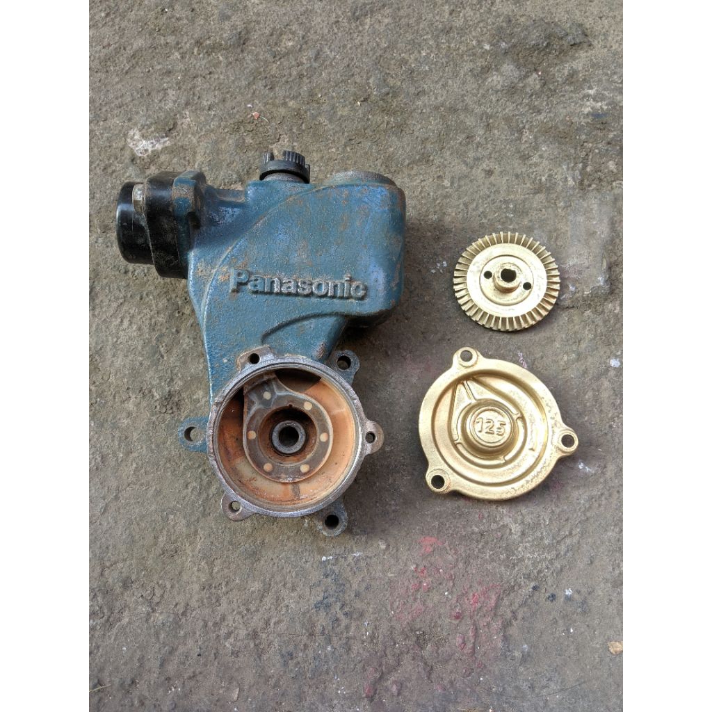 set keongan impeller tutup kuningan pompa air Panasonic National 125watt (second)