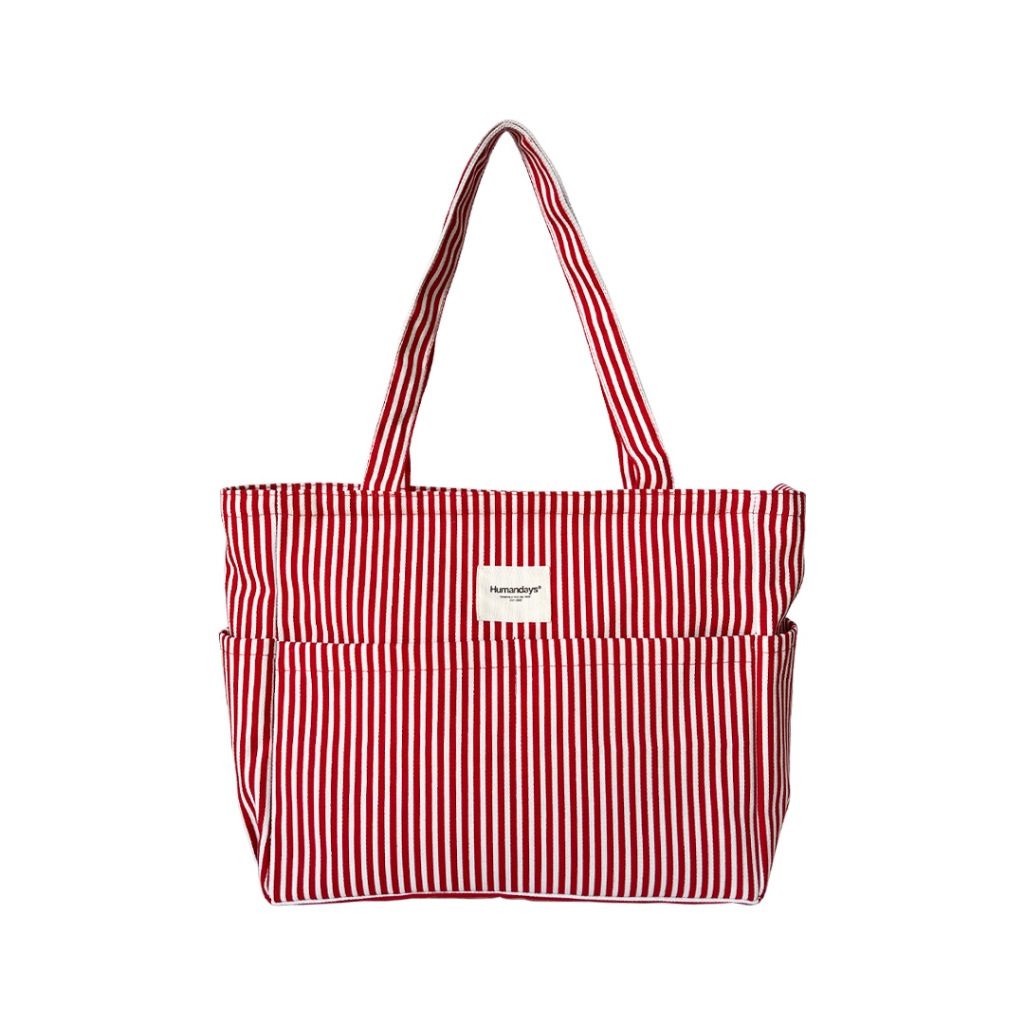 Totebag Stripe Merah Tote Bag Kanvas Totebag Kuliah Totebag Wanita