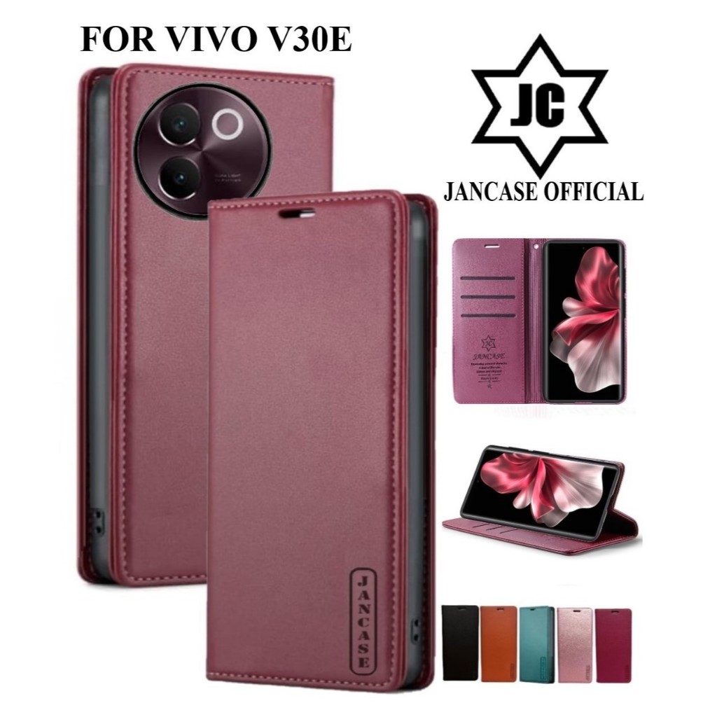 JANCASE FLIP WALLET UNTUK VIVO V30Ecover premium  casing dompet handphone