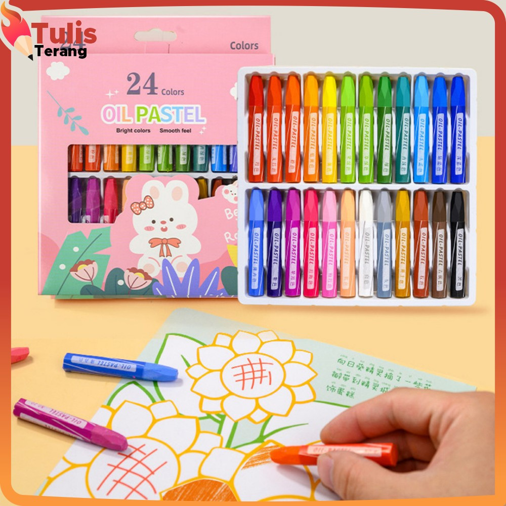 

EC Krayon Minyak Isi 24 Warna Motif Kartun / Crayon Oil Pastel Perlengkapan Mewarnai Anak / Set Krayon Pigmentasi Tinggi Aman Untuk Anak Tulis Terang A99