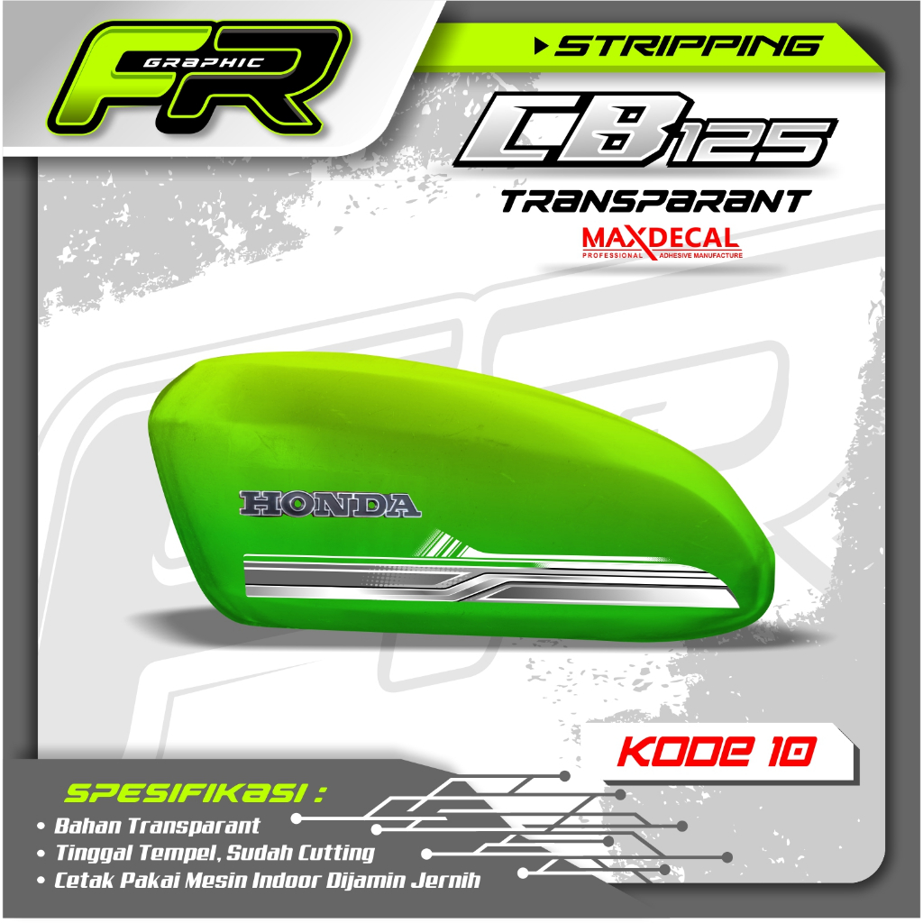 STIKER TANGKI CB POLOS CB BATIK STRIPING CB 125 CB 100 CB GLATIK  KODE 10