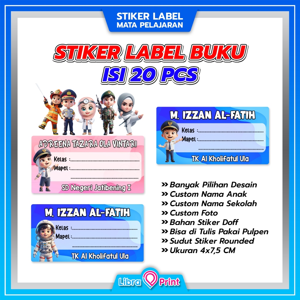 

[ISI 20 PCS] MPP - STIKER LABEL MATA PELAJARAN BUKU SEKOLAH CUSTOM FOTO