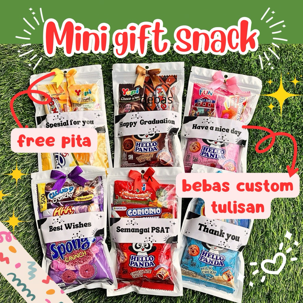 

Mini Gift Snack Hampers Lucu Imut Unik Ulang Tahun Ultah Freebies Menarik Murah Wisuda Kelulusan Sempro Ujian