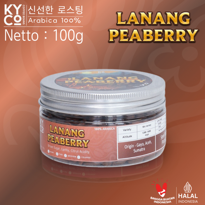 

Biji Kopi Arabika Lanang Peaberry 100 gram - Gayo Arabika Semi Wash Grade 1 | Roast Beans | Brewing | Medium Roast | Fillter | Blend Kopi | Kiyowo Coffee Roastery