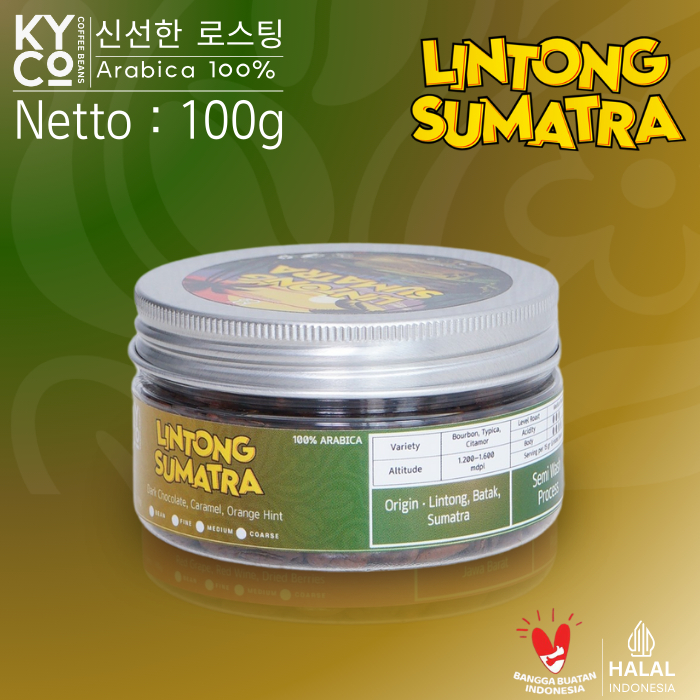 

Biji Kopi Arabika Lintong Sumatra 100 gram - Semi Wash Grade 1 | Roast Beans | Brewing | Medium Roast | Fillter | Blend Kopi | Kiyowo Coffee Roastery