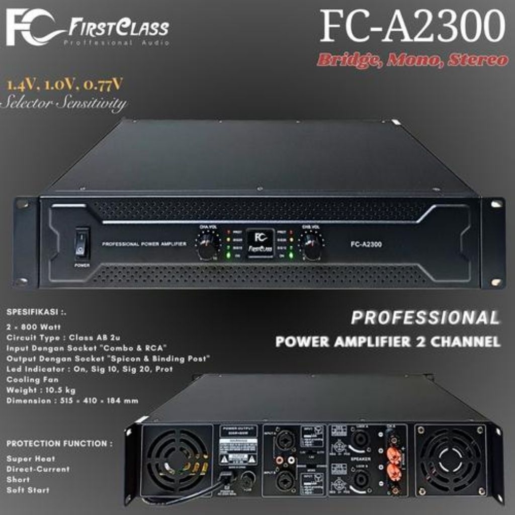Power Amplifier Firstclass FCA 2300 Original 2 Channel FC A2300