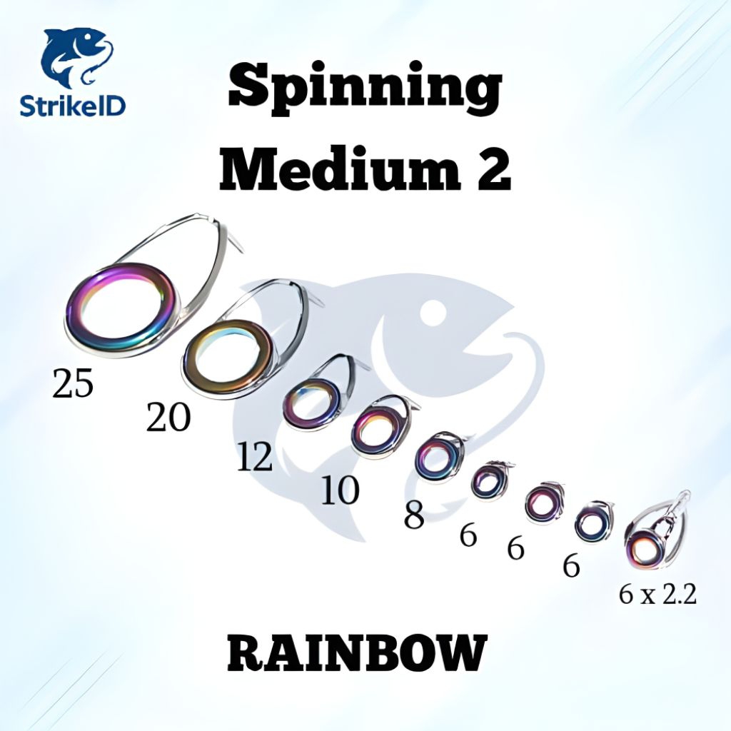 1 set Ring Joran Pancing SPINNING MEDIUM 2 Rainbow / Ring joran / Guide Ring lengkap
