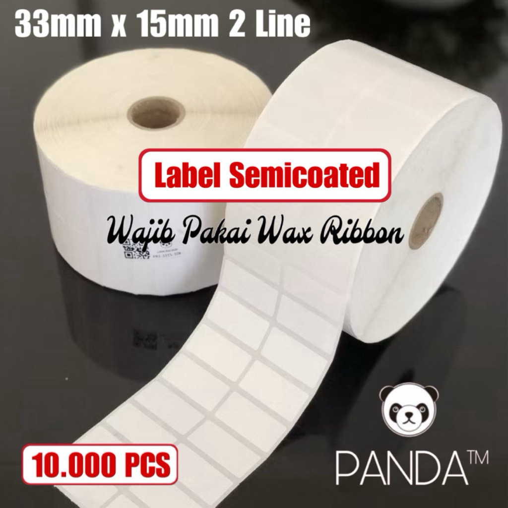 

Label Sticker Barcode 33x15mm Semicoated(2 Lines isi 10.000Pcs)Core 1