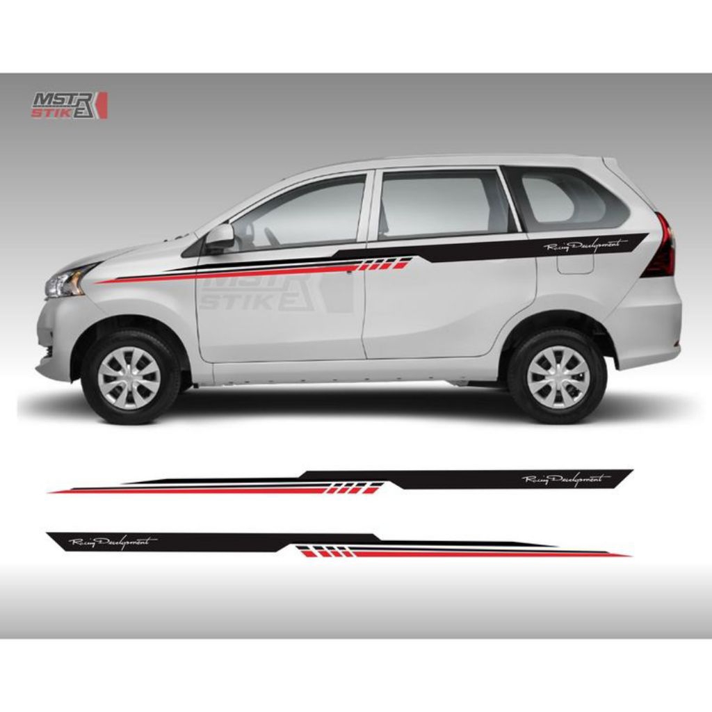 Sticker mobil Toyota avanza xenia dll racing development sticker list terlaris mobil Avanza stiker m