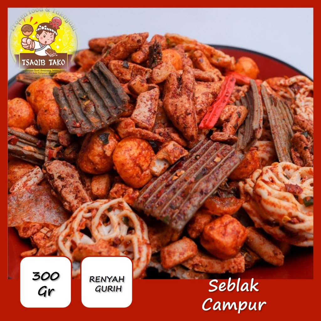 

Kerupuk seblak kering campur cemilan mix pedas 300 gr